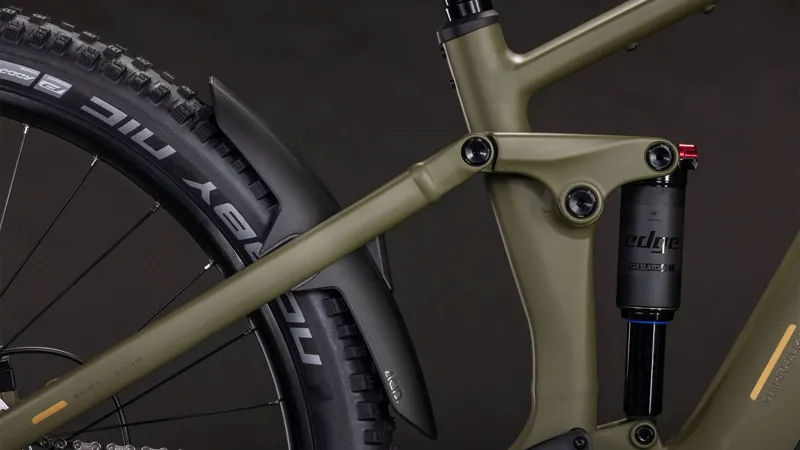 Cube Stereo Hybrid ONE44 Pro 800Wh Electric Full Suspension Mountain Bike in Dustyolive and Gold-5