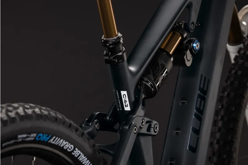 Cube AMS Hybrid 177 C:62 AT 600Wh Electric Full Suspension Mountain Bike in Carbon and White-7