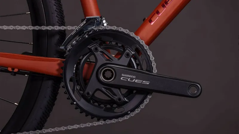 Cube Nulane Race T Hybrid Bike in Amber and Black-5