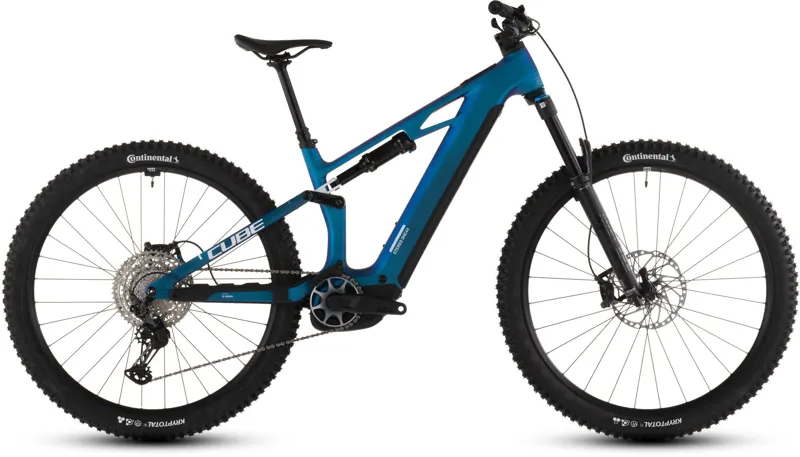 Cube Stereo Hybrid ONE44 HPC SLX 800Wh Full Suspension Electric Mountain Bike in Nebula and White