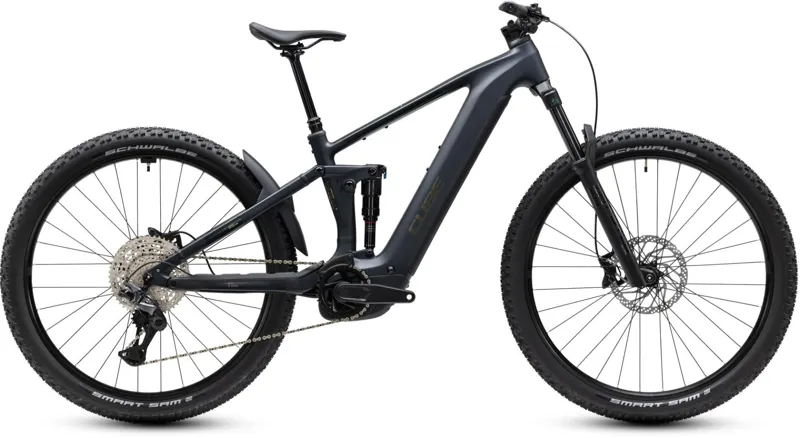 Cube Stereo Hybrid ONE44 Pro 800Wh Electric Full Suspension Mountain Bike in Coal and Black