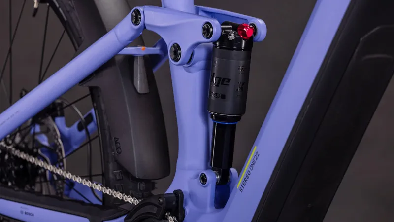 Cube Stereo Hybrid ONE22 Pro 800Wh Electric Full Suspension Mountain Bike in Lucidlilac and Lime-5