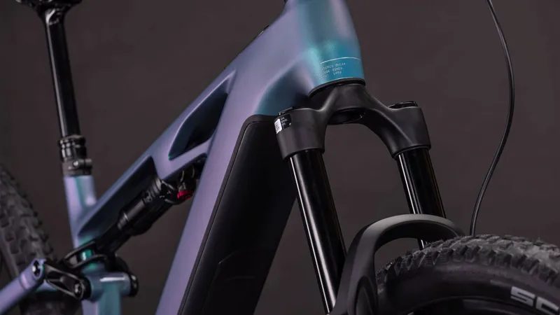 Cube Stereo Hybrid ONE44 HPC Race 800Wh Electric Full Suspension Moutnain Bike in Smaragdgrey and Prism-5