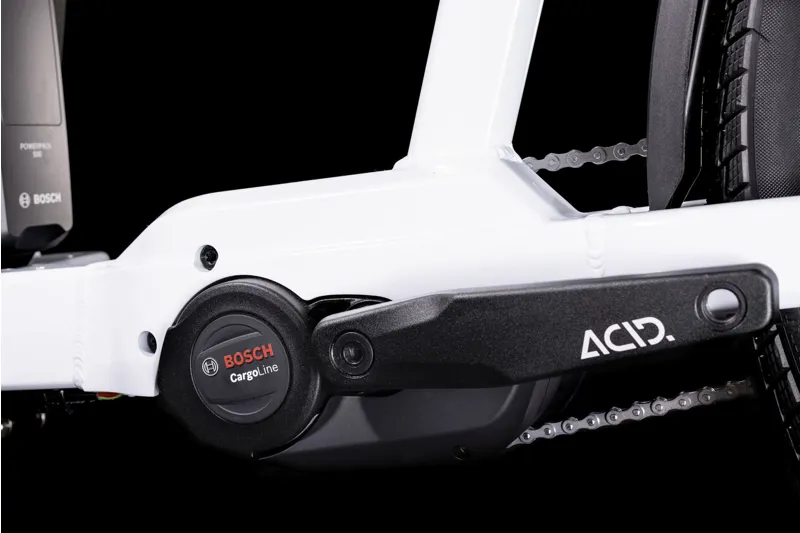 Cube Cargo Dual Hybrid 1000Wh Electric Cargo Bike in Flashwhite and Black-7