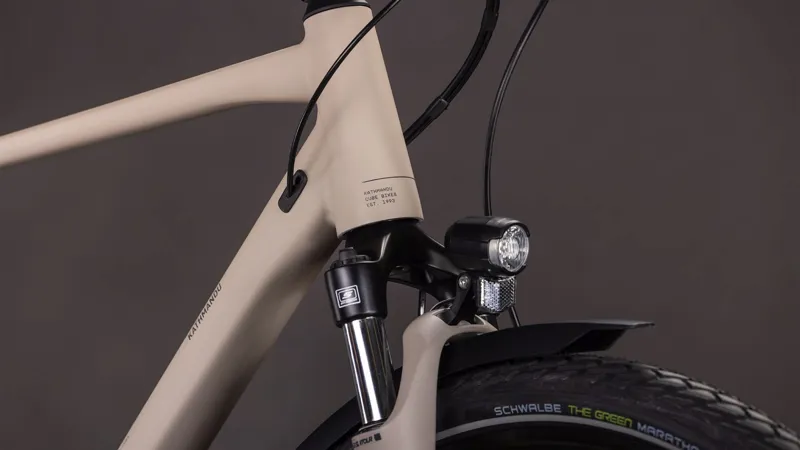 Cube Kathmandu One Hybrid Bike in Oatgrey and Grey-5