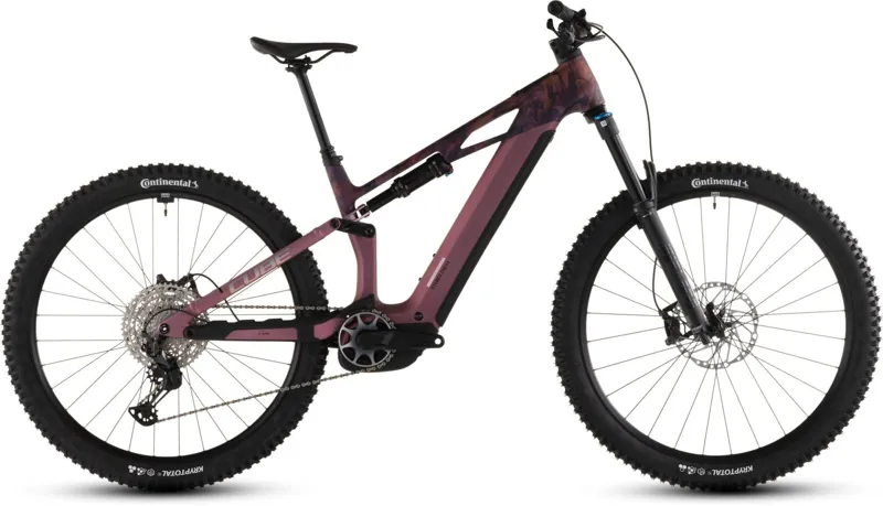 Cube Stereo Hybrid ONE44 HPC SLX 800Wh Electric Full Suspension Mountain Bike in Shiftblush and Art