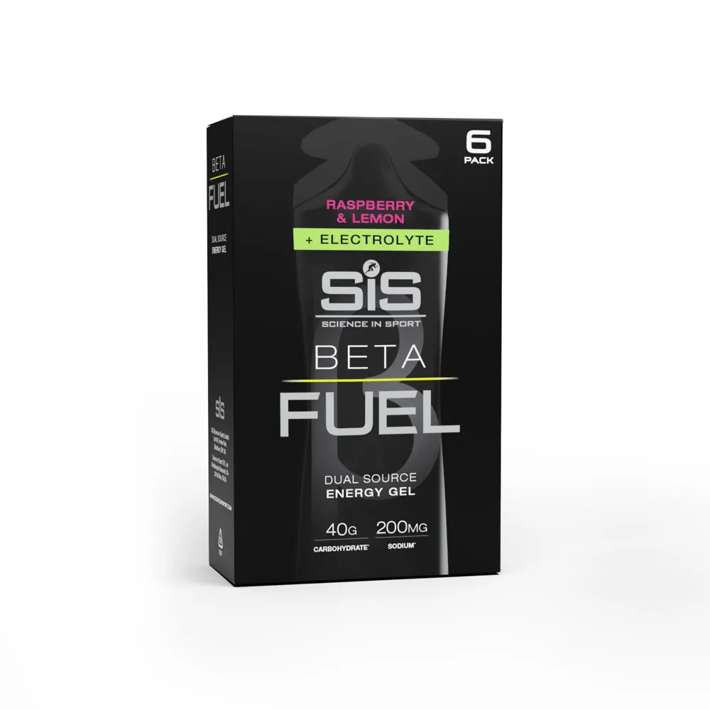 Science In Sport Beta Fuel Energy Gel And Electrolyte In Raspberry And Lemon - Box Of 6 Gels