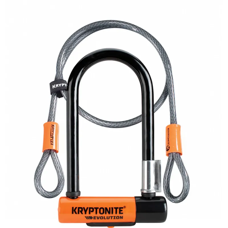 Kryptonite Gold Sold Secure Evolution Mini7 Flex Pack in Black and Orange