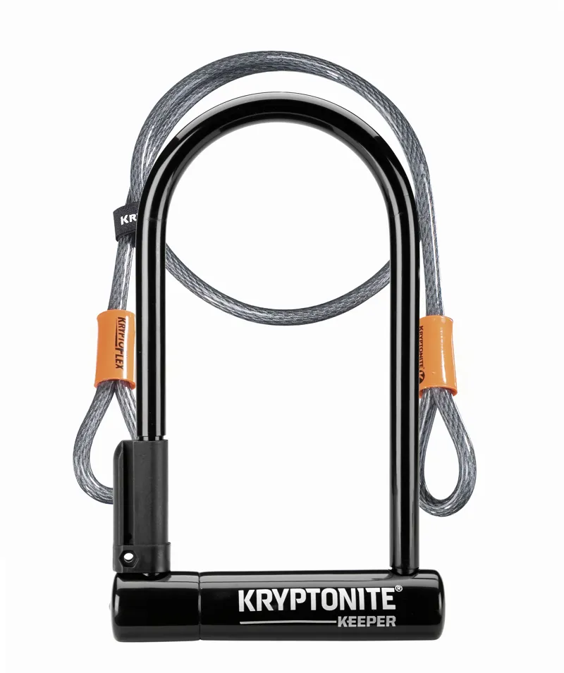 Kryptonite Silver Sold Secure Keeper 12 Standard U-Lock with 4 Foot Kryptoflex Cable