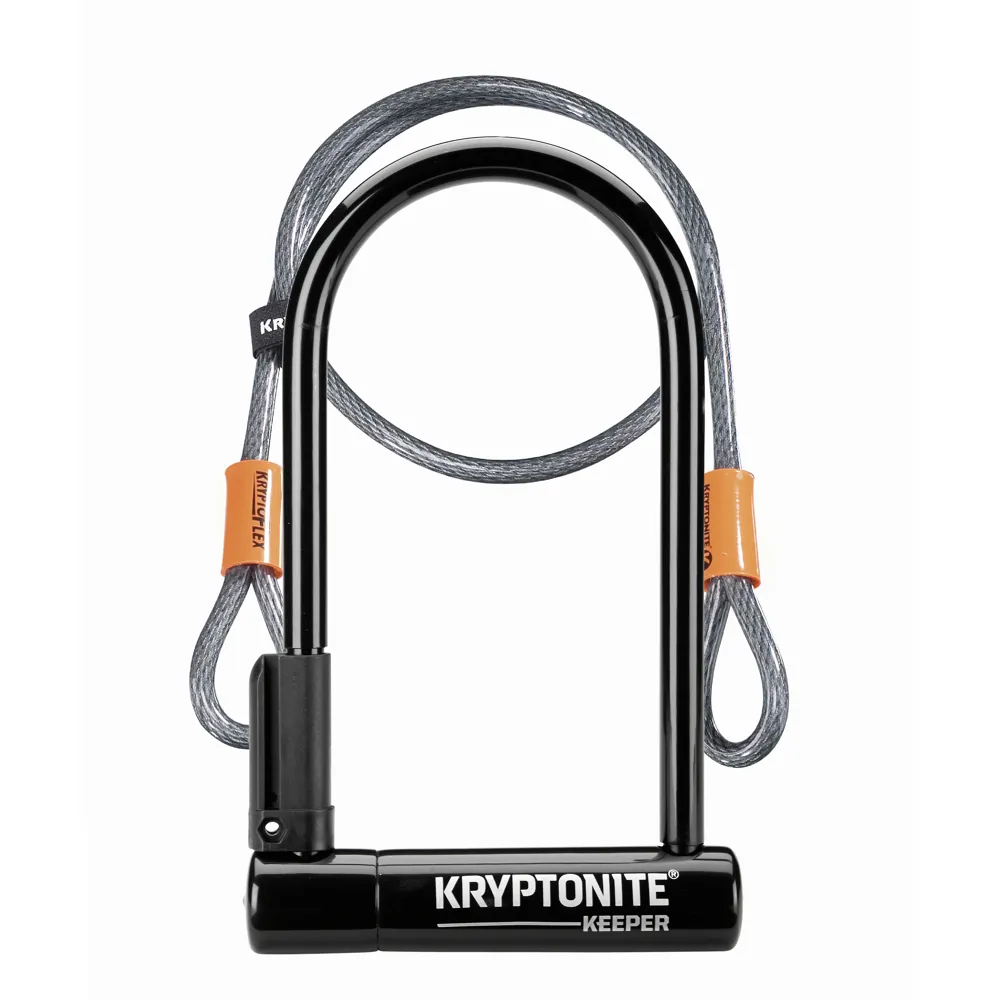 Team Cycles Kryptonite Silver Sold Secure Keeper 12 Standard U-Lock with 4 Foot Kryptoflex Cable | Interest FREE Finance & Online Refund Policy.