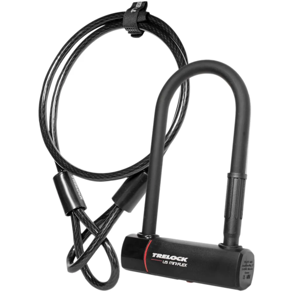 Team Cycles Trelock Gold Sold Secure U5 Mini 180mm Lock and Flex Cable | Interest FREE Finance & Online Refund Policy.