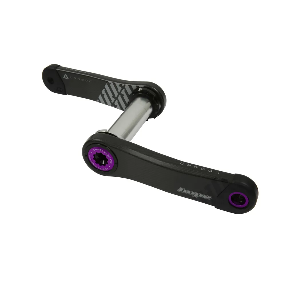 Team Cycles Hope No Spider Carbon 165mm Crankset in Purple | Interest FREE Finance & Online Refund Policy.