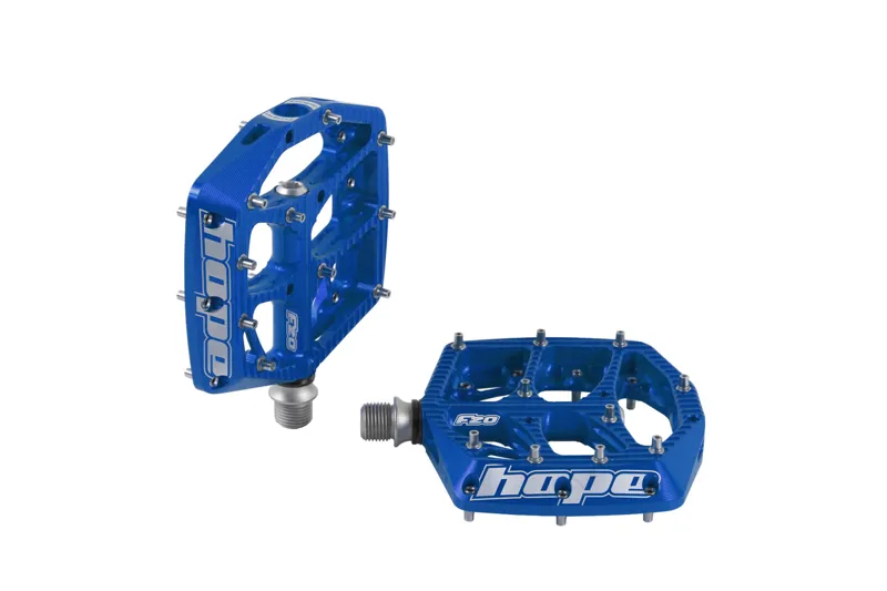 Hope F20 Flat Mountain Bike Pedals Blue