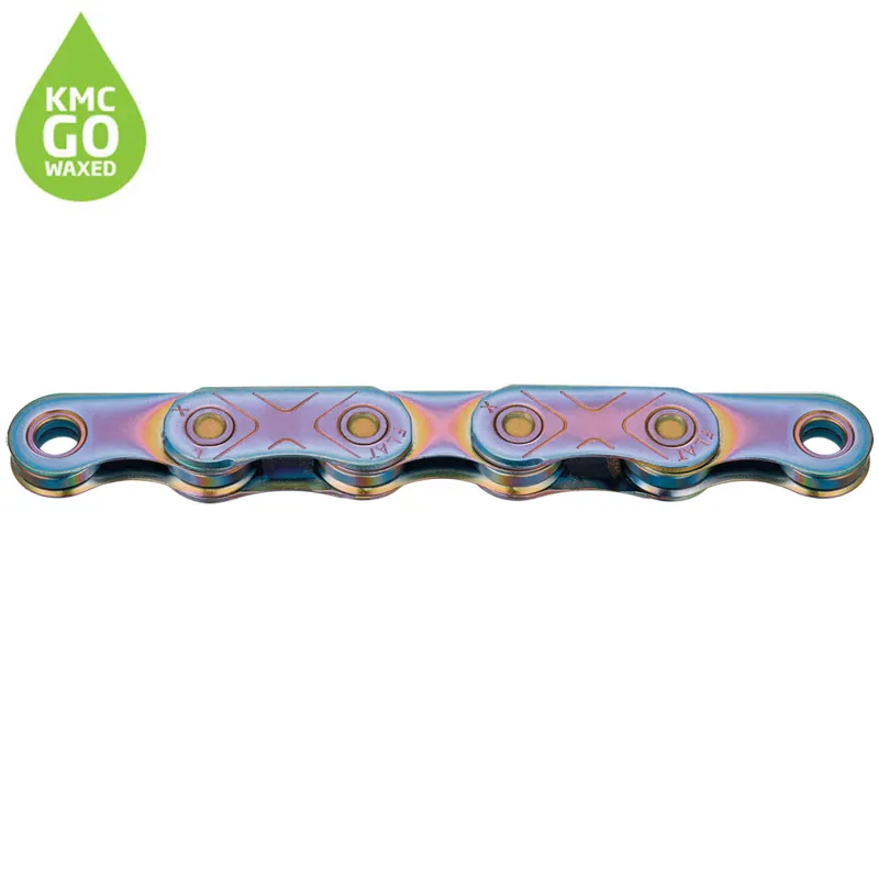 KMC X Flat 126 Links 12/13 Speed Waxed Chain in Aurora Blue