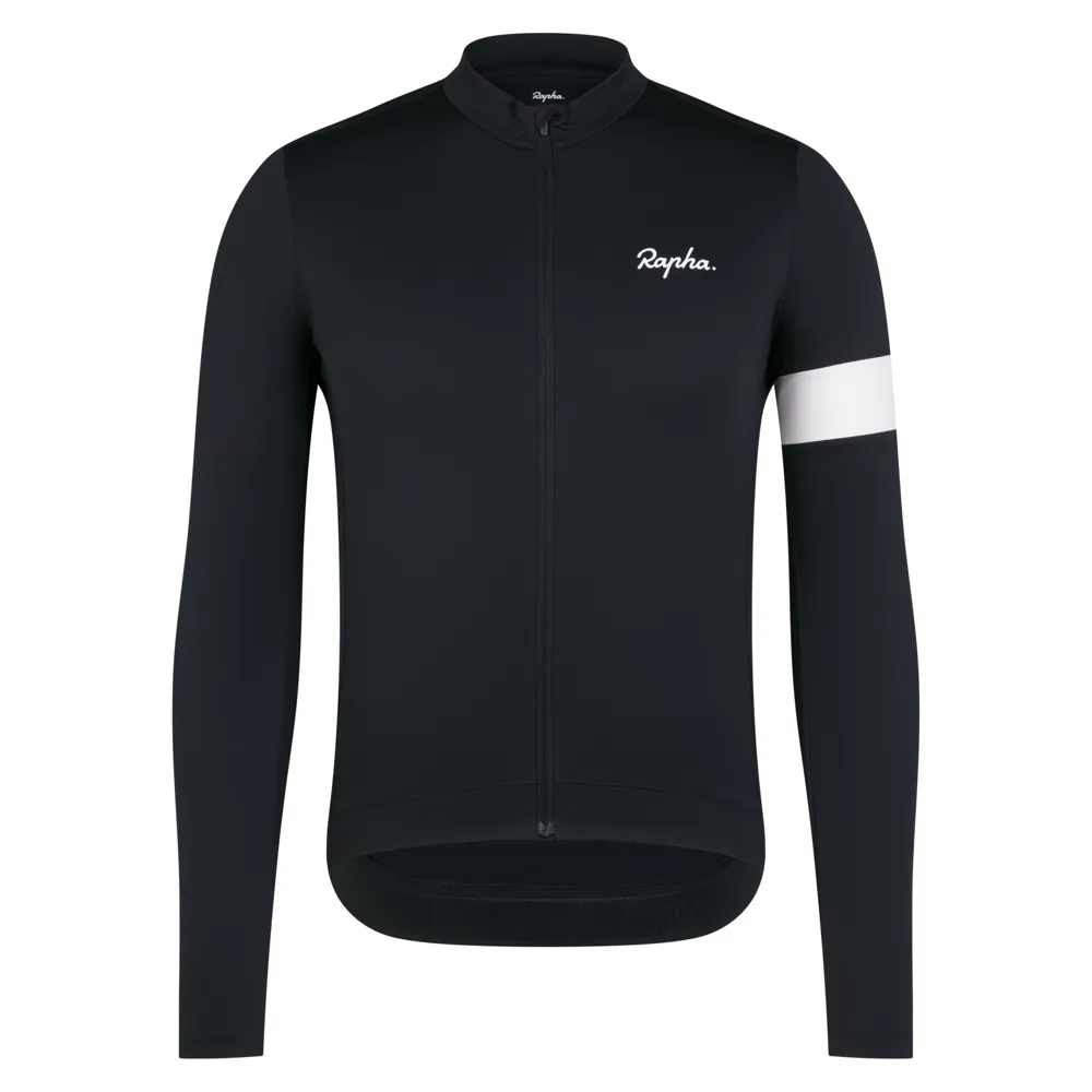 Team Cycles Rapha Men's Core Thermal Long Sleeve Jersey in Black and White | Interest FREE Finance & Online Refund Policy.