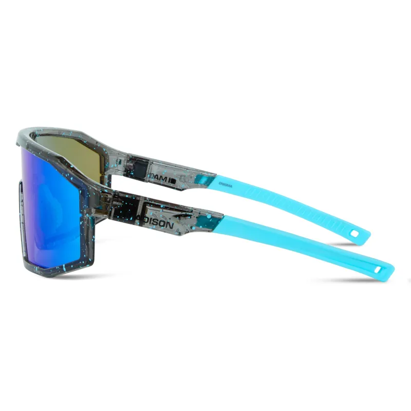Madison Enigma Sunglasses in Blue Black Splatter with 3 Lens Pack-1