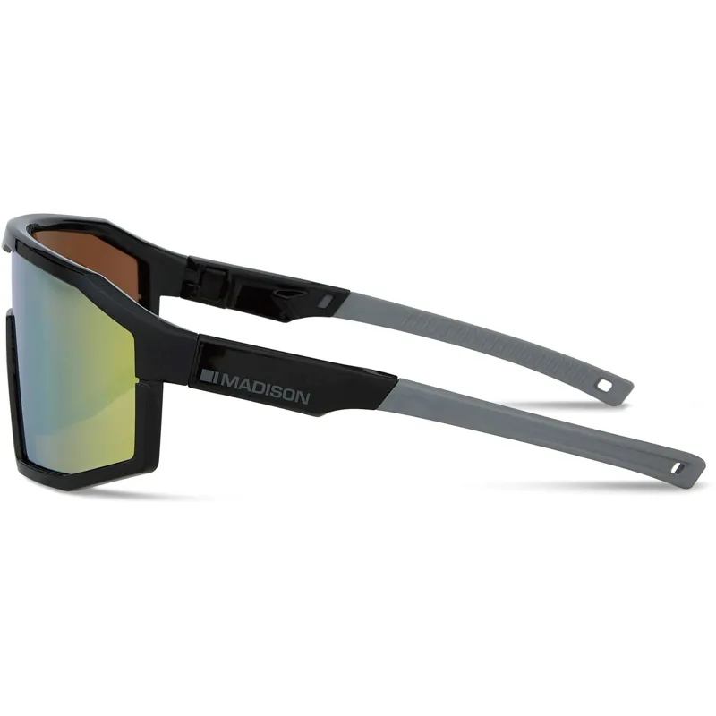 Madison Enigma Sunglasses in Gloss Black with Bronze Mirror Lens -1