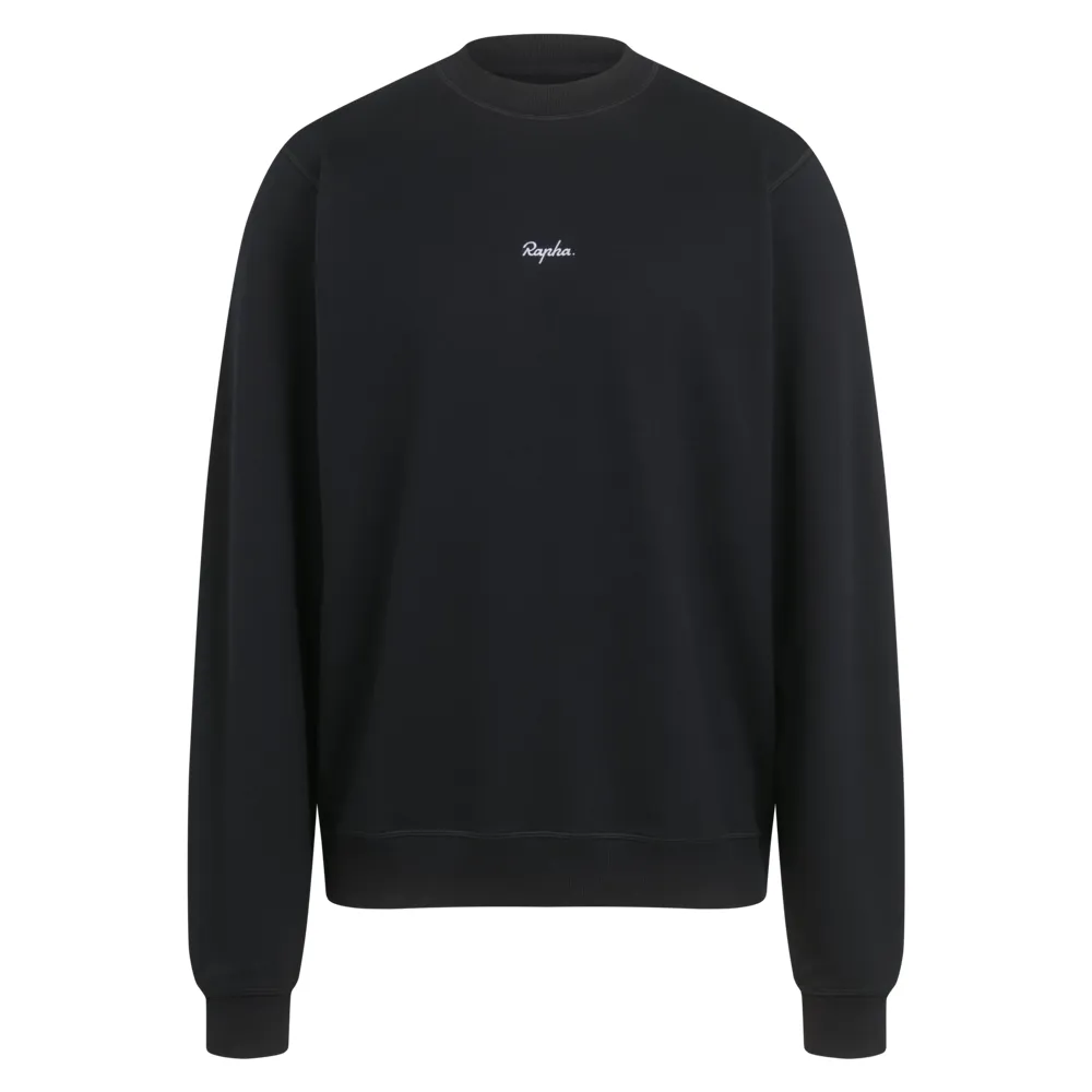 Team Cycles Rapha Men's Crewneck Cotton Sweatshirt in Black | Interest FREE Finance & Online Refund Policy.
