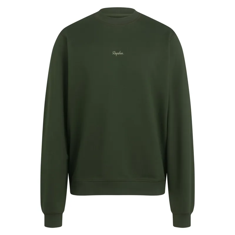 Rapha Men's Crewneck Cotton Sweatshirt in Deep Olive Green