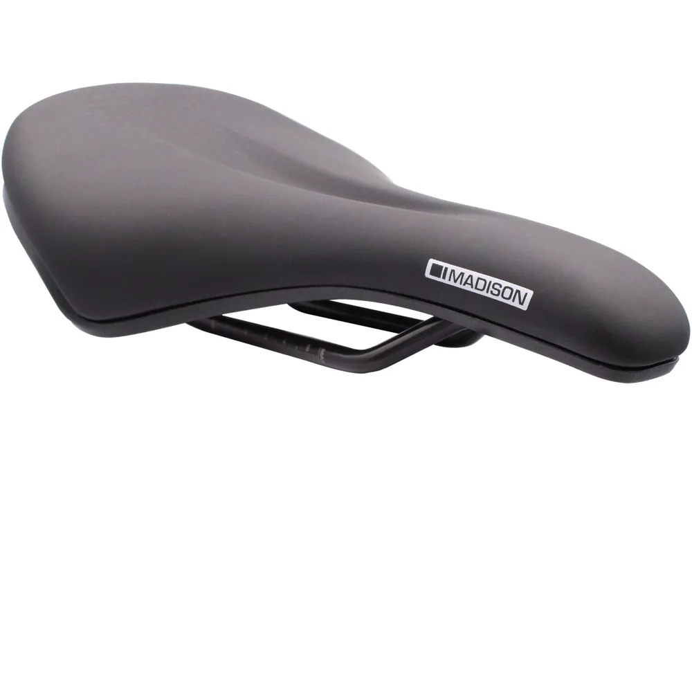 Team Cycles Madison Flux E Sweep Saddle in Black - 142mm x 251mm | Interest FREE Finance & Online Refund Policy.