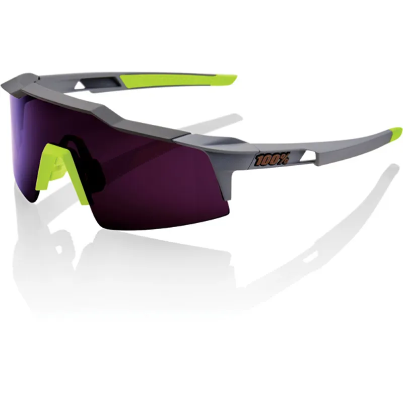 100% Speedcraft SL Purple Lens Sunglasses in Grey