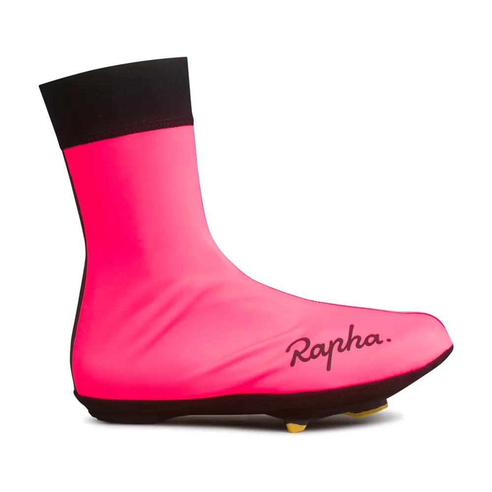 Team Cycles Rapha Wet Weather Overshoes in High Vis Pink | Interest FREE Finance & Online Refund Policy.
