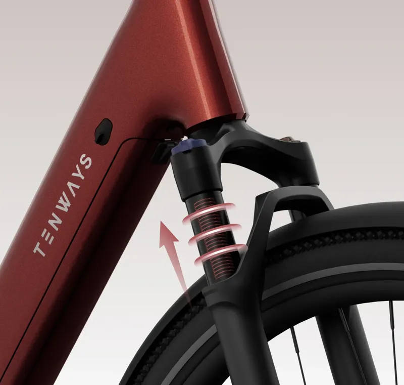 Tenways AGO AIR 560Wh Electric Hybrid Bike in Velvet Red-3