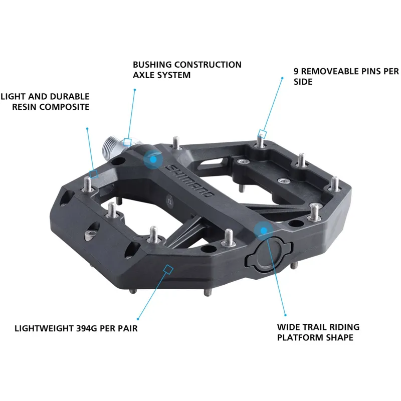 Shimano PD-GR400 Flat Mountain Bike Pedals-5