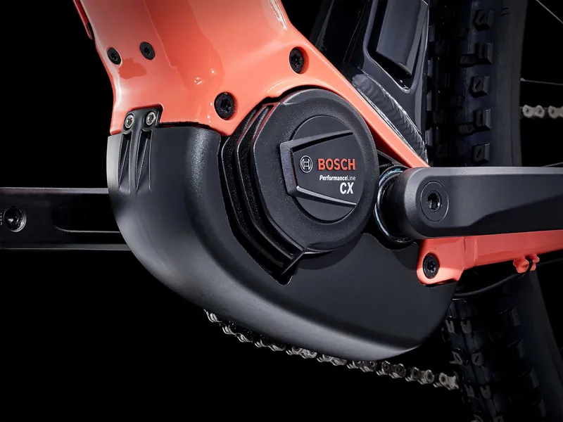 TREK Powerfly 4 625Wh Gen 4 Electric Mountain Bike in Living Coral and Solid Charcoal-2