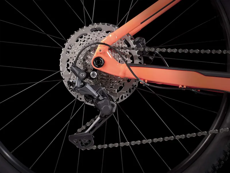 TREK Powerfly 4 625Wh Gen 4 Electric Mountain Bike in Living Coral and Solid Charcoal-5