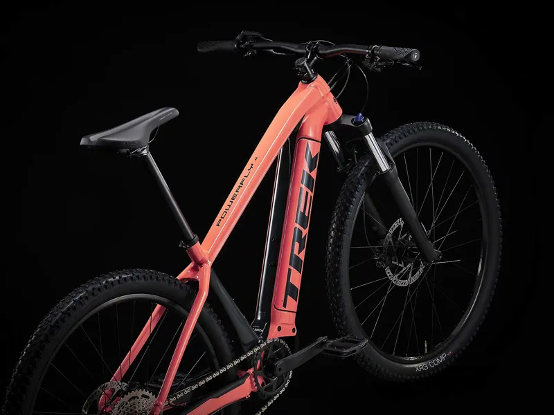 TREK Powerfly 4 625Wh Gen 4 Electric Mountain Bike in Living Coral and Solid Charcoal-1