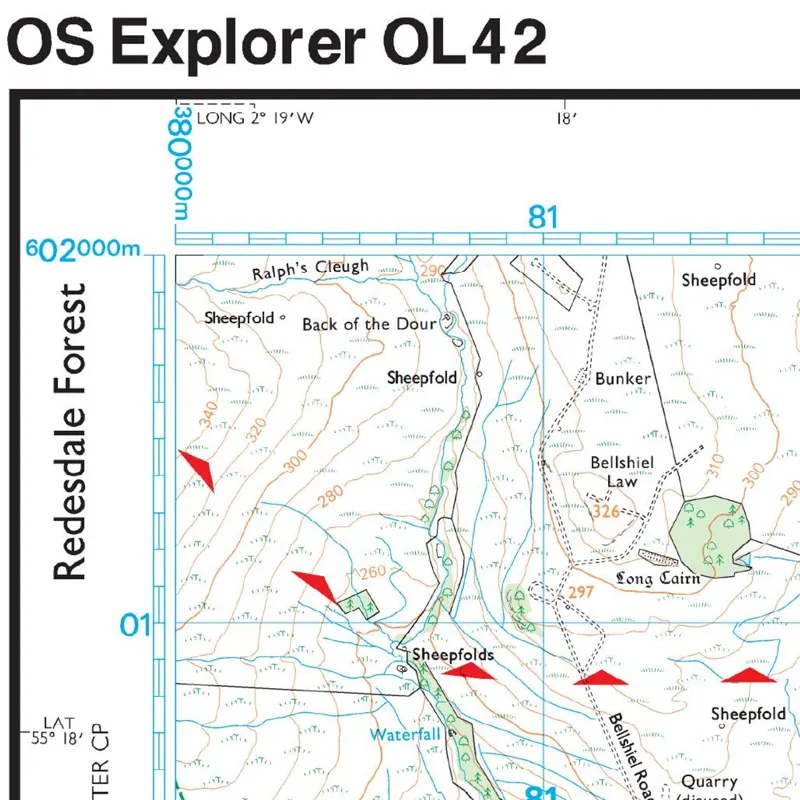 Ordnance Survey OS Explorer Map Kielder Water and Forest - OL42-3