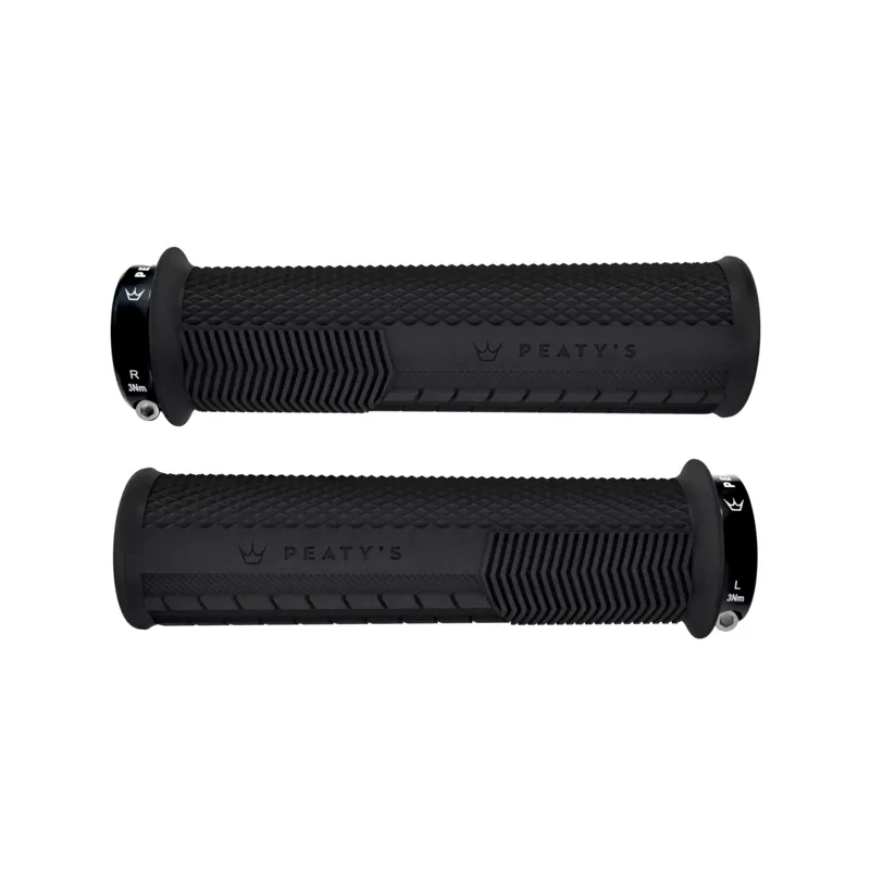 Peaty's Monarch Knurl Handlebar Grips in Black