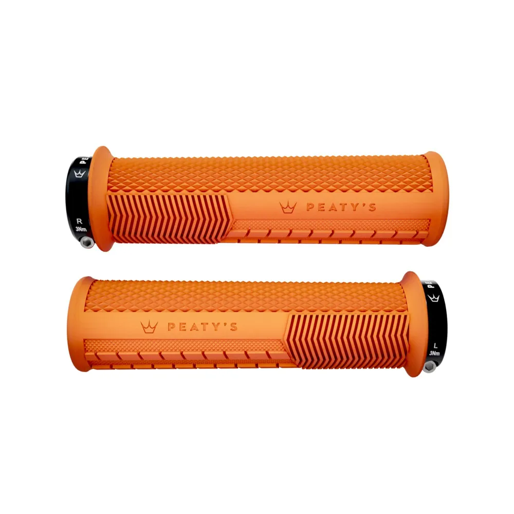 Team Cycles Peaty's Monarch Knurl Handlebar Grips in Mango | Interest FREE Finance & Online Refund Policy.
