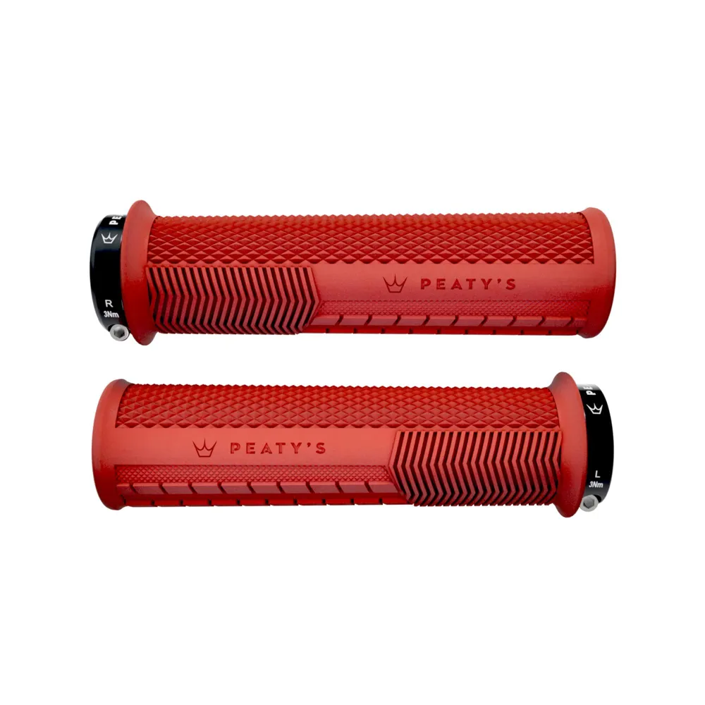 Team Cycles Peaty's Monarch Knurl Handlebar Grips in Red | Interest FREE Finance & Online Refund Policy.