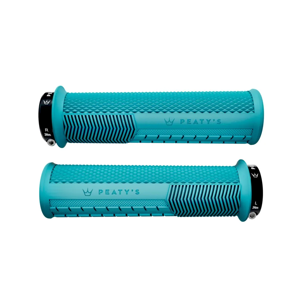 Team Cycles Peaty's Monarch Knurl Handlebar Grips in Turquoise | Interest FREE Finance & Online Refund Policy.