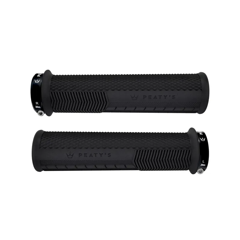 Peaty's Monarch Knurl Handlebar Grips in Black-1