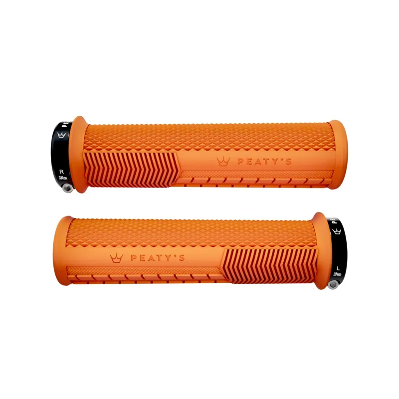 Peaty's Monarch Knurl Handlebar Grips in Mango-1