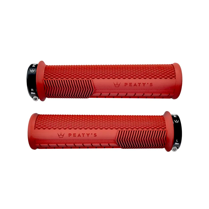 Peaty's Monarch Knurl Handlebar Grips in Red-1