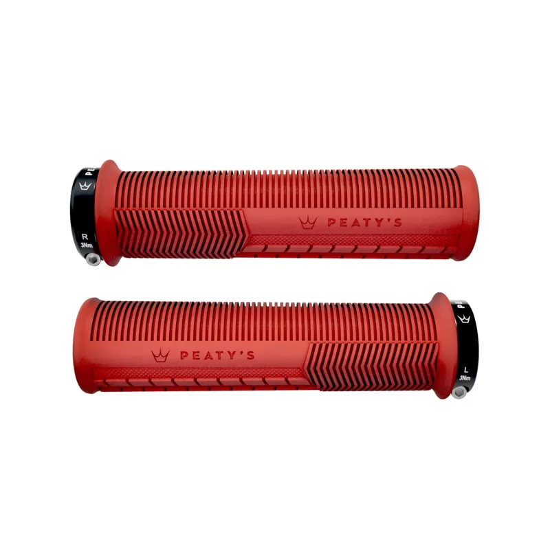 Peaty's Monarch Mushroom Handlebar Grips in Red-1