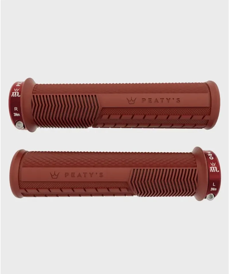 Peaty's Monarch Pro Knurl Thick Mountain Bike Grips in Brick Red