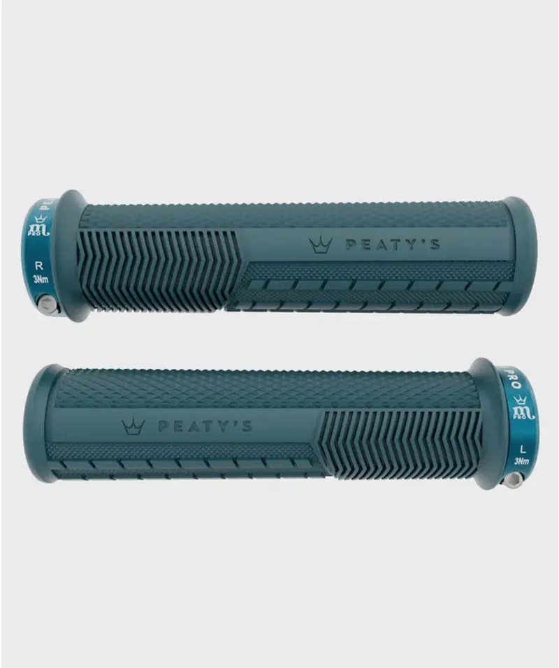Peaty's Monarch Pro Knurl Thick Mountain Bike Grips in Storm Blue