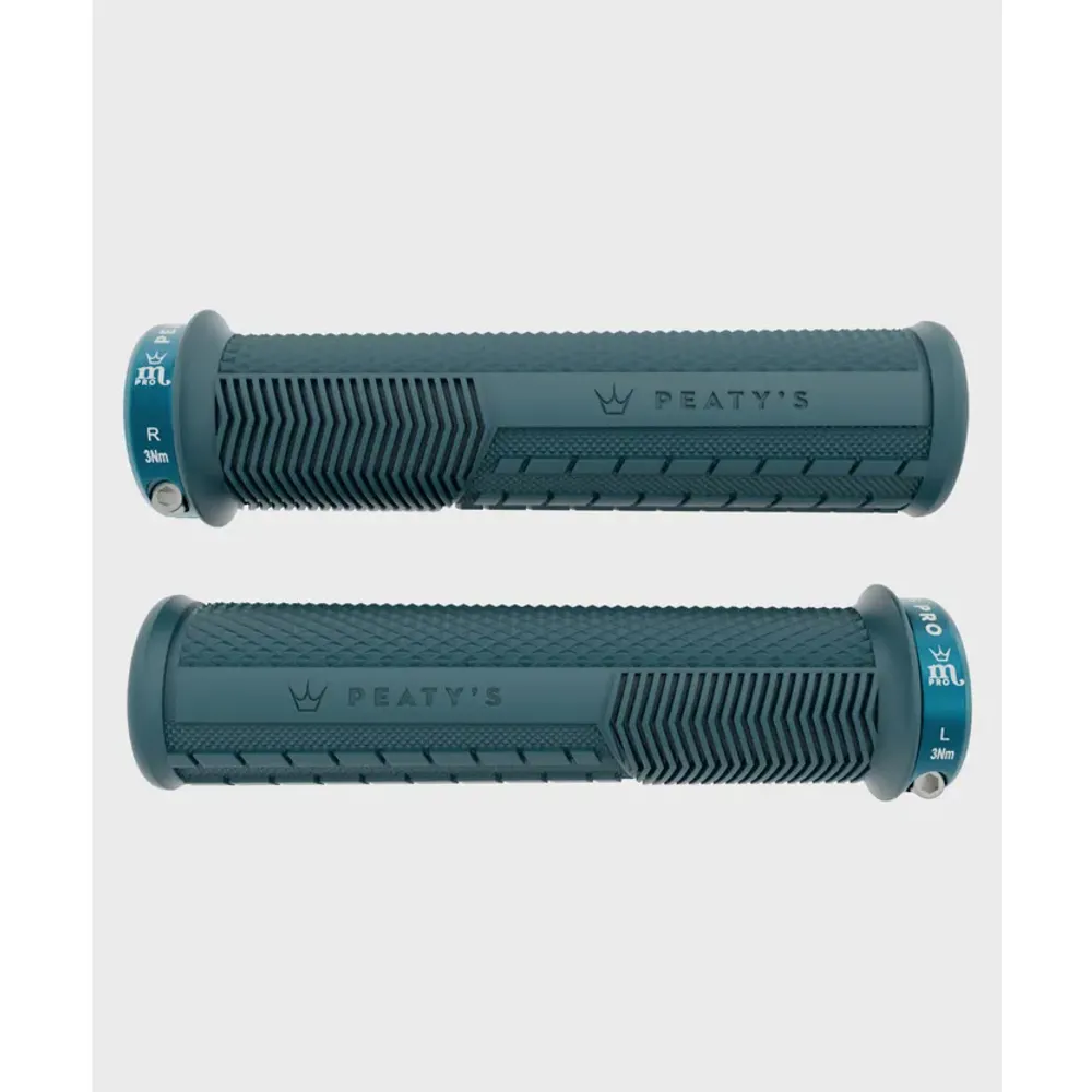 Team Cycles Peaty's Monarch Pro Knurl Thick Mountain Bike Grips in Storm Blue | Interest FREE Finance & Online Refund Policy.