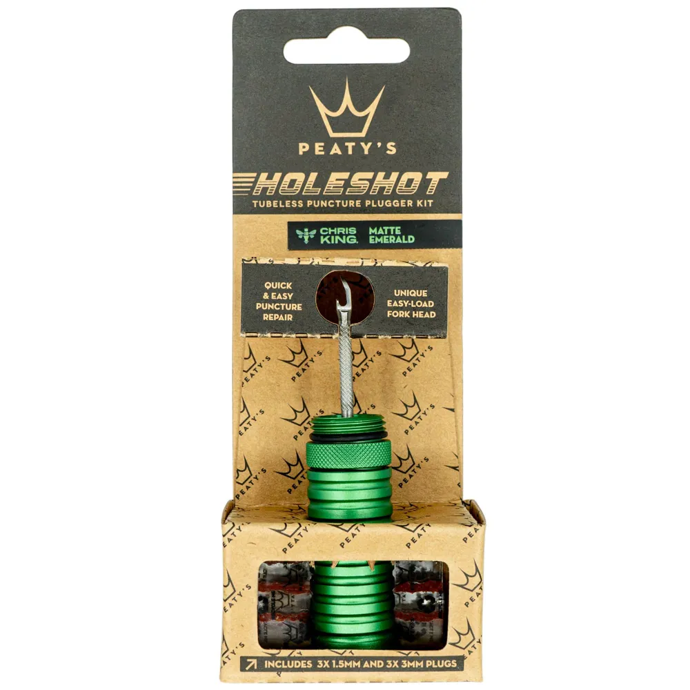 Photos - Patch & Repair Kit Peaty's Holeshot Tubeless Puncture Plugger Kit in Emerald PT-PPR-TPP-EMR