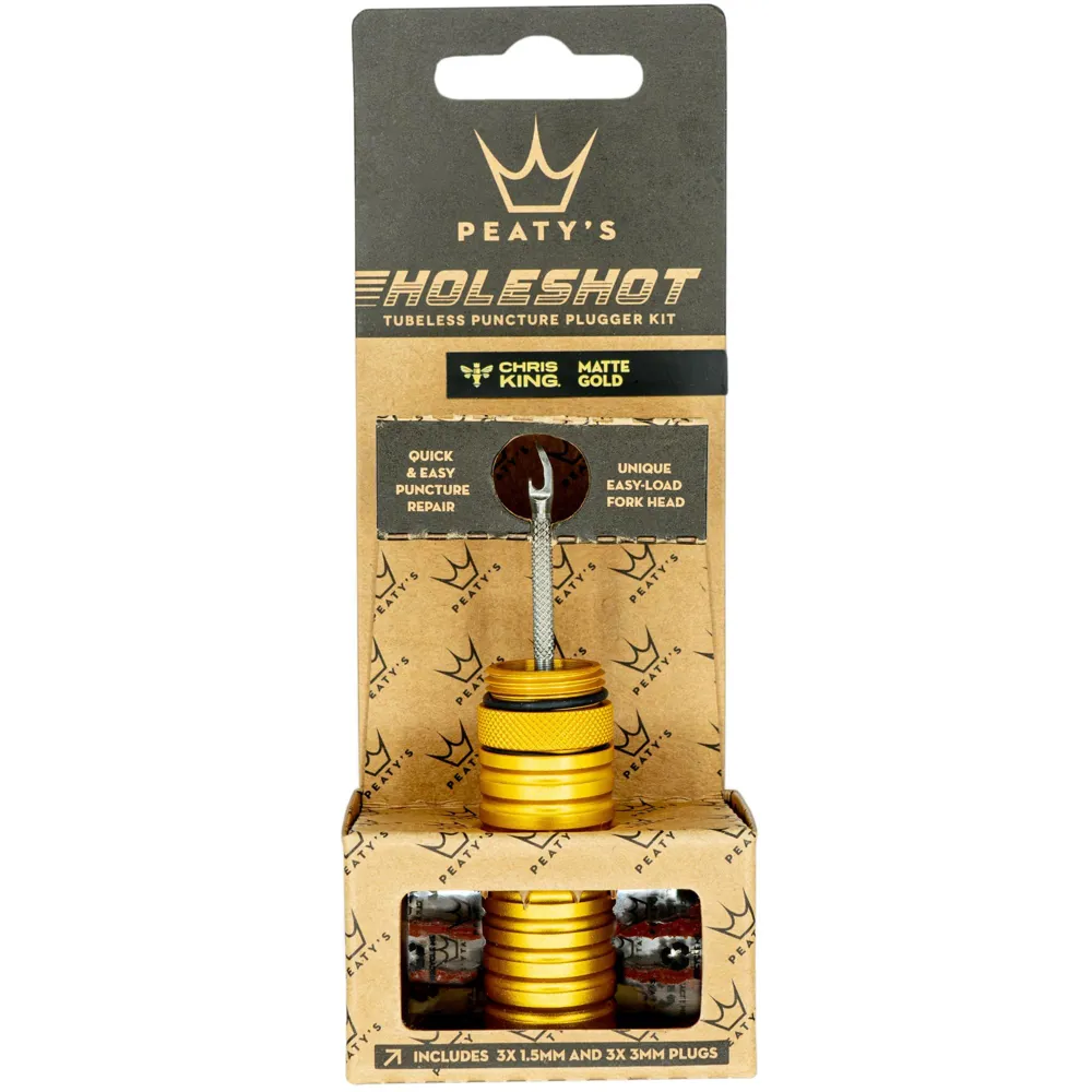 Team Cycles Peaty's Holeshot Tubeless Puncture Plugger Kit in Gold | Interest FREE Finance & Online Refund Policy.