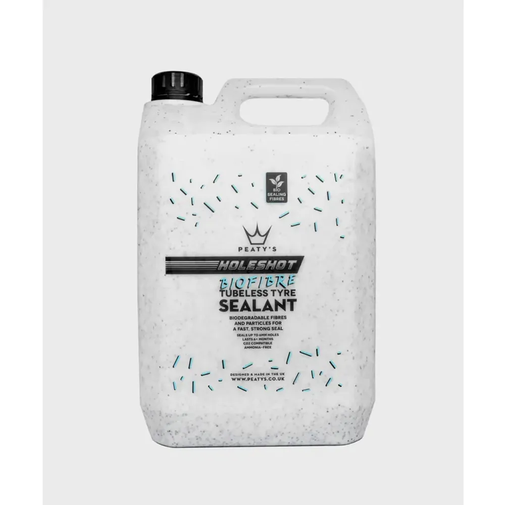 Team Cycles Peaty's Holeshot BioFibre Tubeless Tyre Sealant - 5L | Interest FREE Finance & Online Refund Policy.