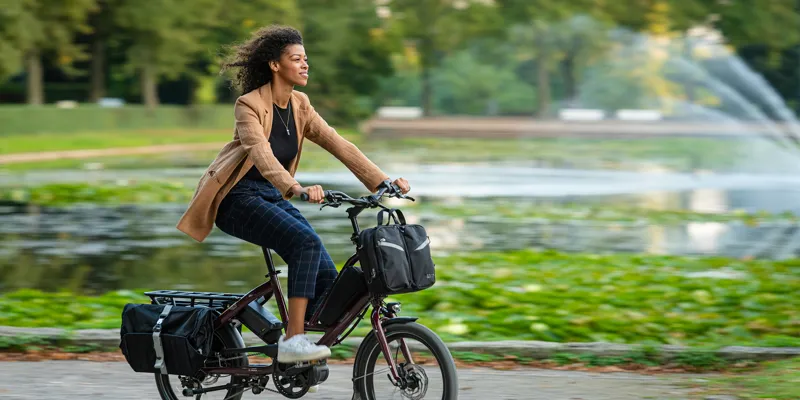 Tern Quick Haul P9 400wh Electric Cargo Bike in Gloss Olive-2