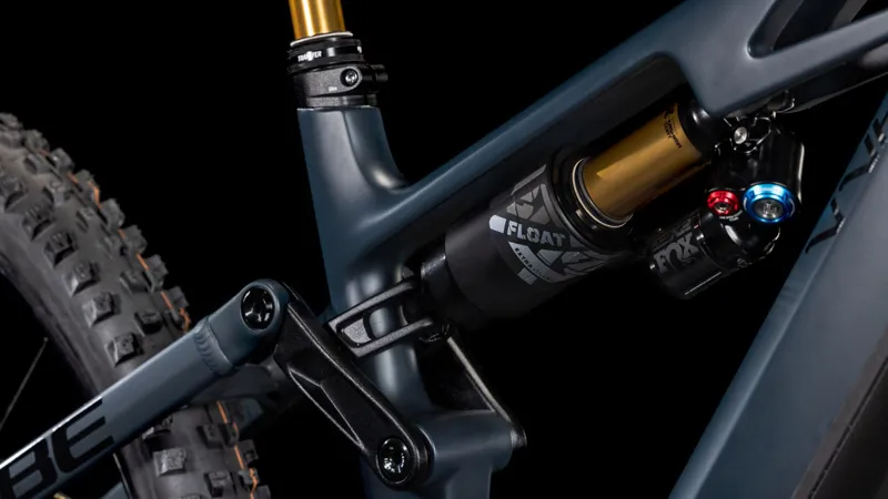 Cube Stereo Hybrid ONE77 HPC AT 800Wh Full Suspension Electric Mountain Bike in Carbon and Gold-4