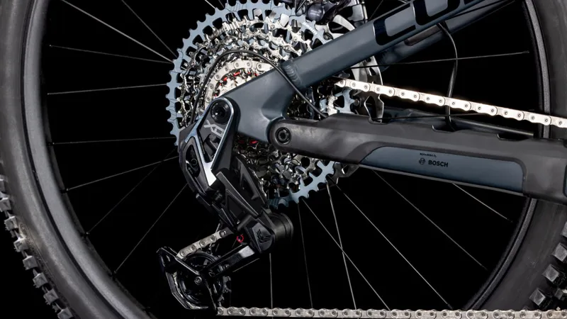 Cube Stereo Hybrid ONE77 HPC AT 800Wh Full Suspension Electric Mountain Bike in Carbon and Gold-5