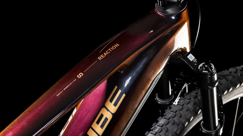 Cube Reaction Hybrid SLT 800Wh Electric Mountain Bike in Solareclipse and Bronze-1